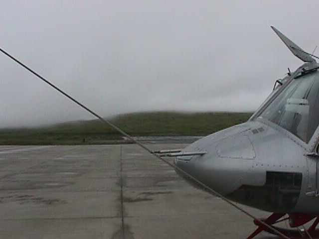 Typical airport cloud cover with the generaly grounded heliocopter